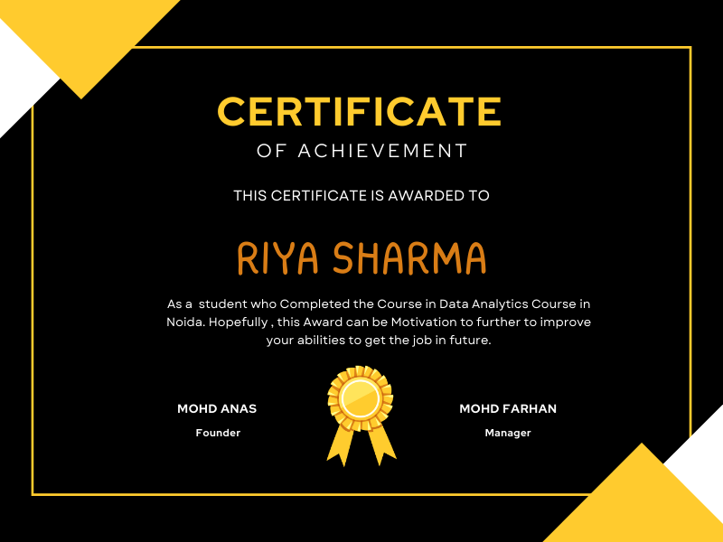 Data Analytics certificate